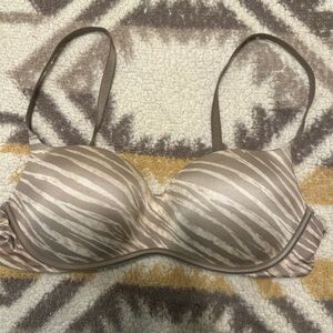 Victoria's Secret Zebra Print Bra in Beige and White